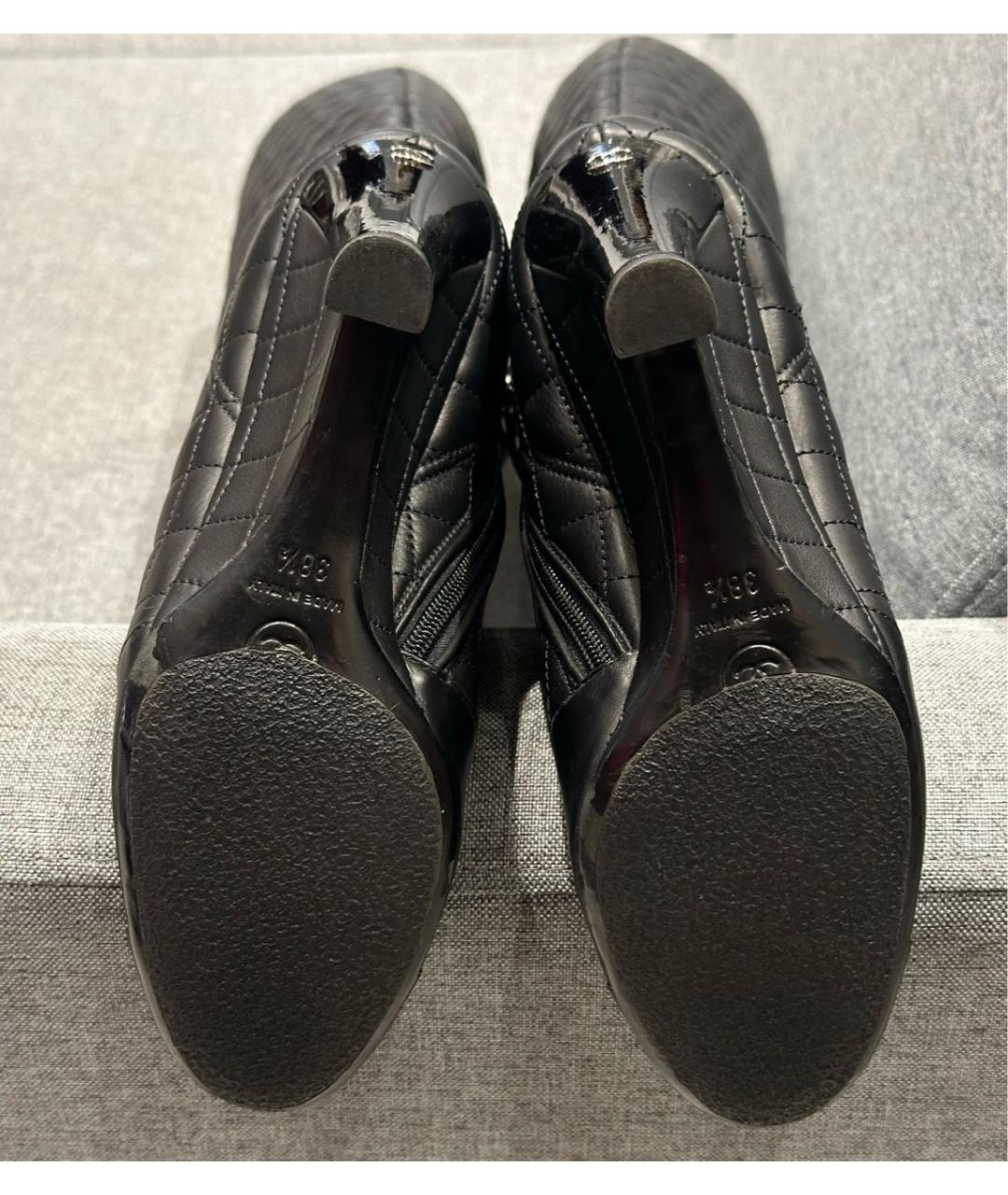 CHANEL Черные кожаные сапоги, фото 4