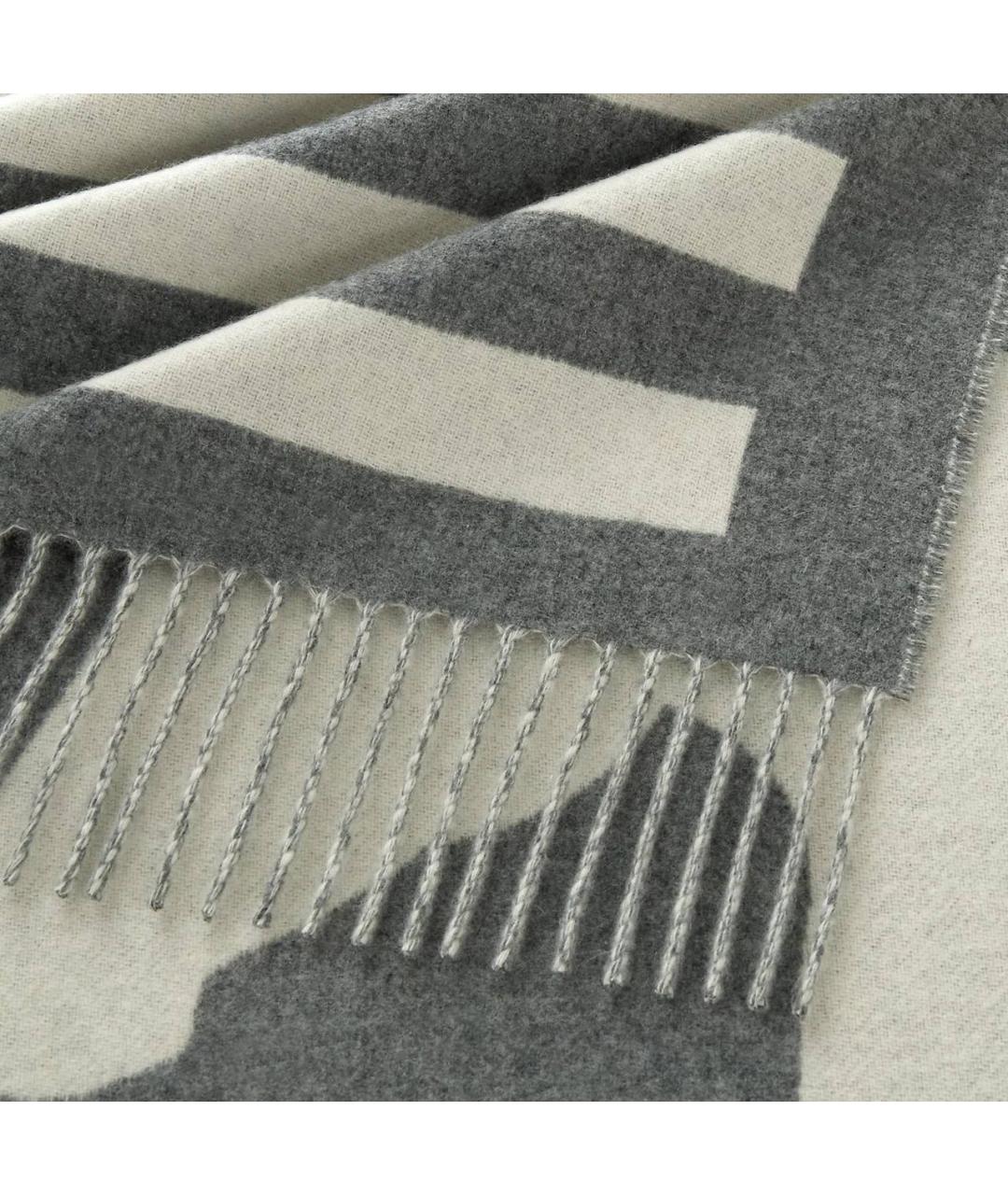 HERMES Серый шерстяной шарф, фото 6