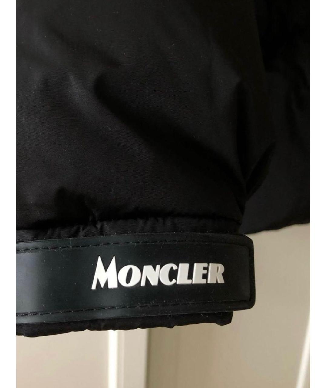 MONCLER Черный полиамидовый пуховик, фото 3