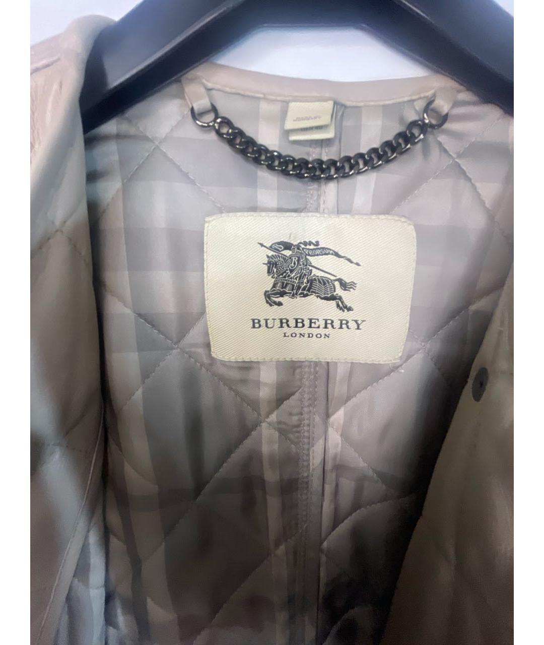 BURBERRY Бежевая кожаная куртка, фото 3