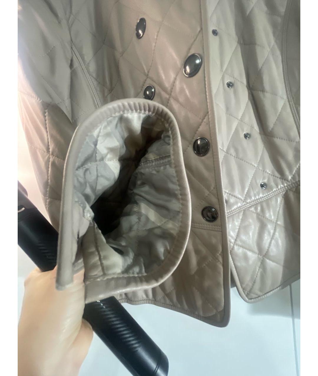 BURBERRY Бежевая кожаная куртка, фото 5