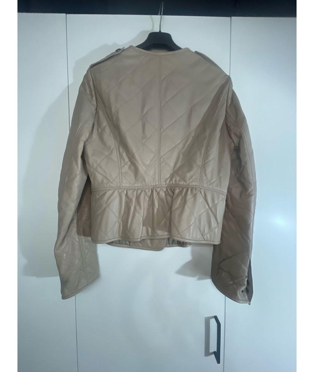 BURBERRY Бежевая кожаная куртка, фото 2