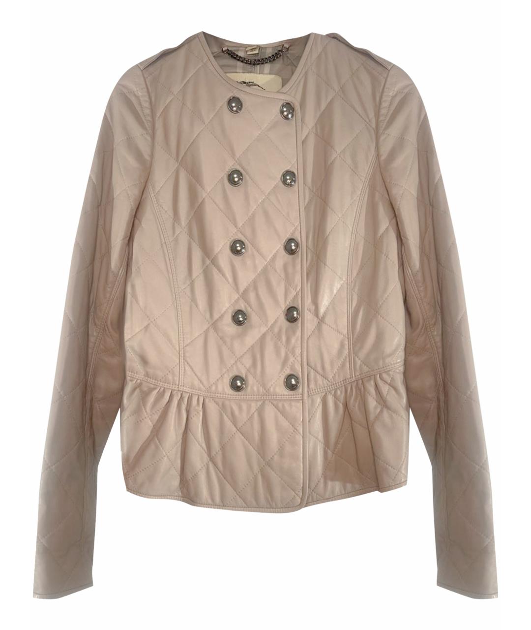 BURBERRY Бежевая кожаная куртка, фото 1