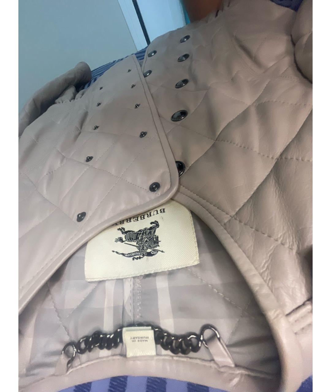 BURBERRY Бежевая кожаная куртка, фото 7