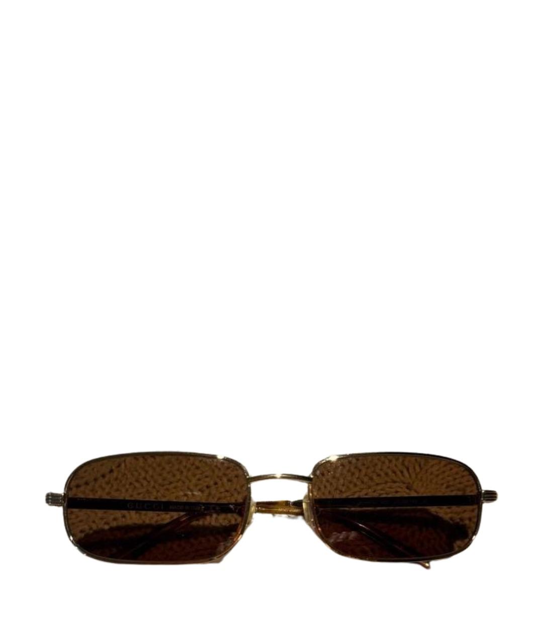 GUCCI Коричневые металлические солнцезащитные очки, фото 1