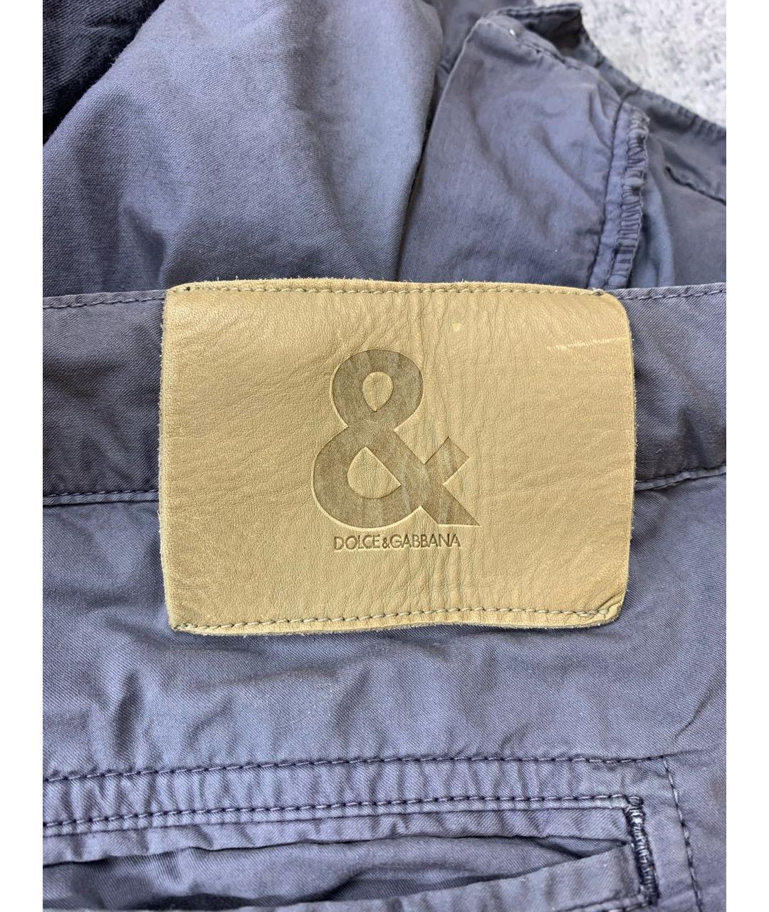 DOLCE&GABBANA Серые хлопковые повседневные брюки, фото 6