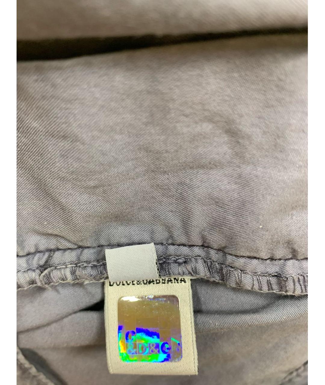 DOLCE&GABBANA Серые хлопковые повседневные брюки, фото 8