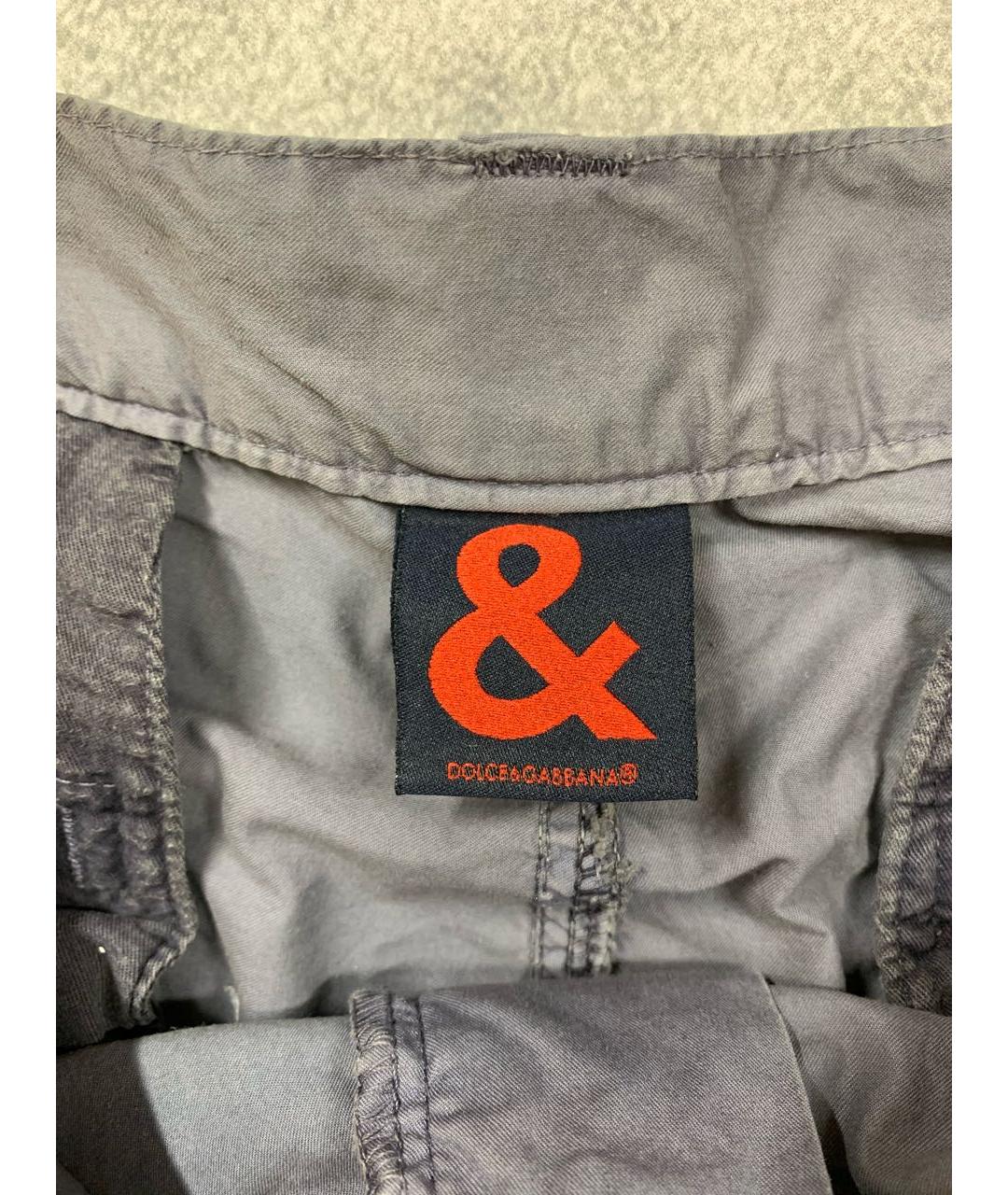 DOLCE&GABBANA Серые хлопковые повседневные брюки, фото 5