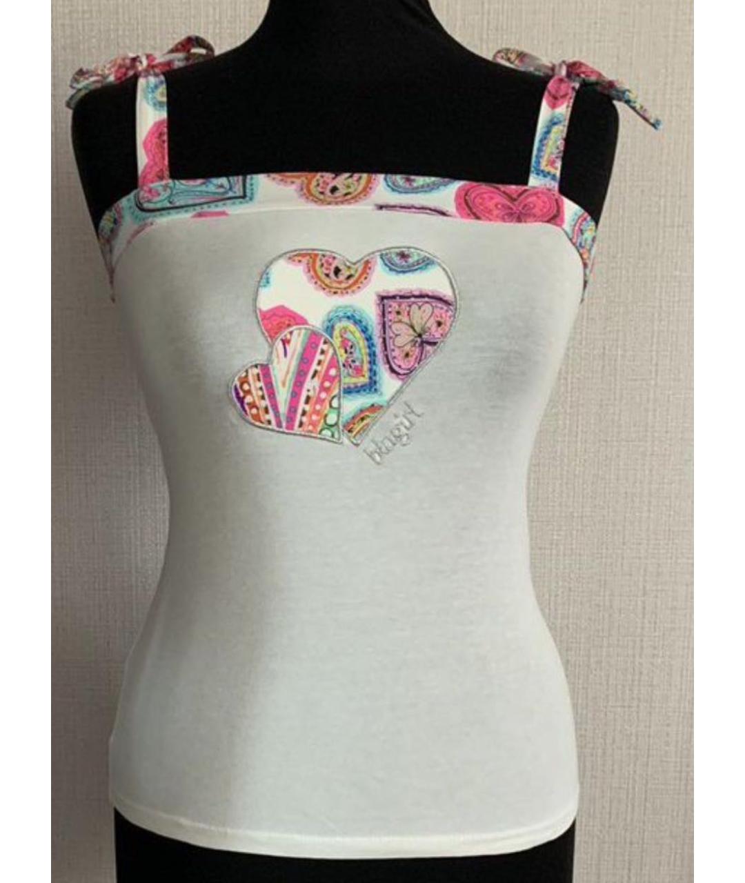 BLUGIRL Белая хлопковая футболка, фото 4