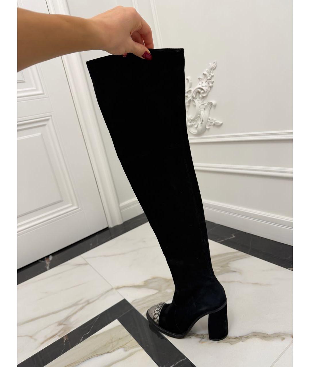 CASADEI Черные замшевые ботфорты, фото 2