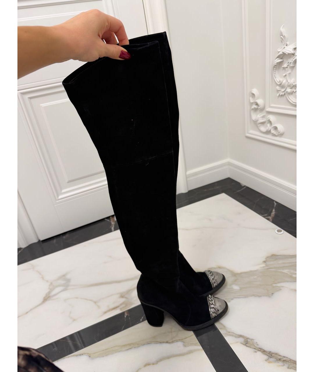 CASADEI Черные замшевые ботфорты, фото 8