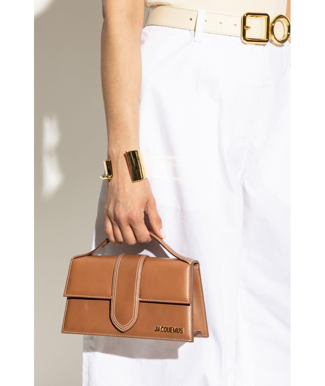 JACQUEMUS Коричневая кожаная сумка через плечо, фото 4