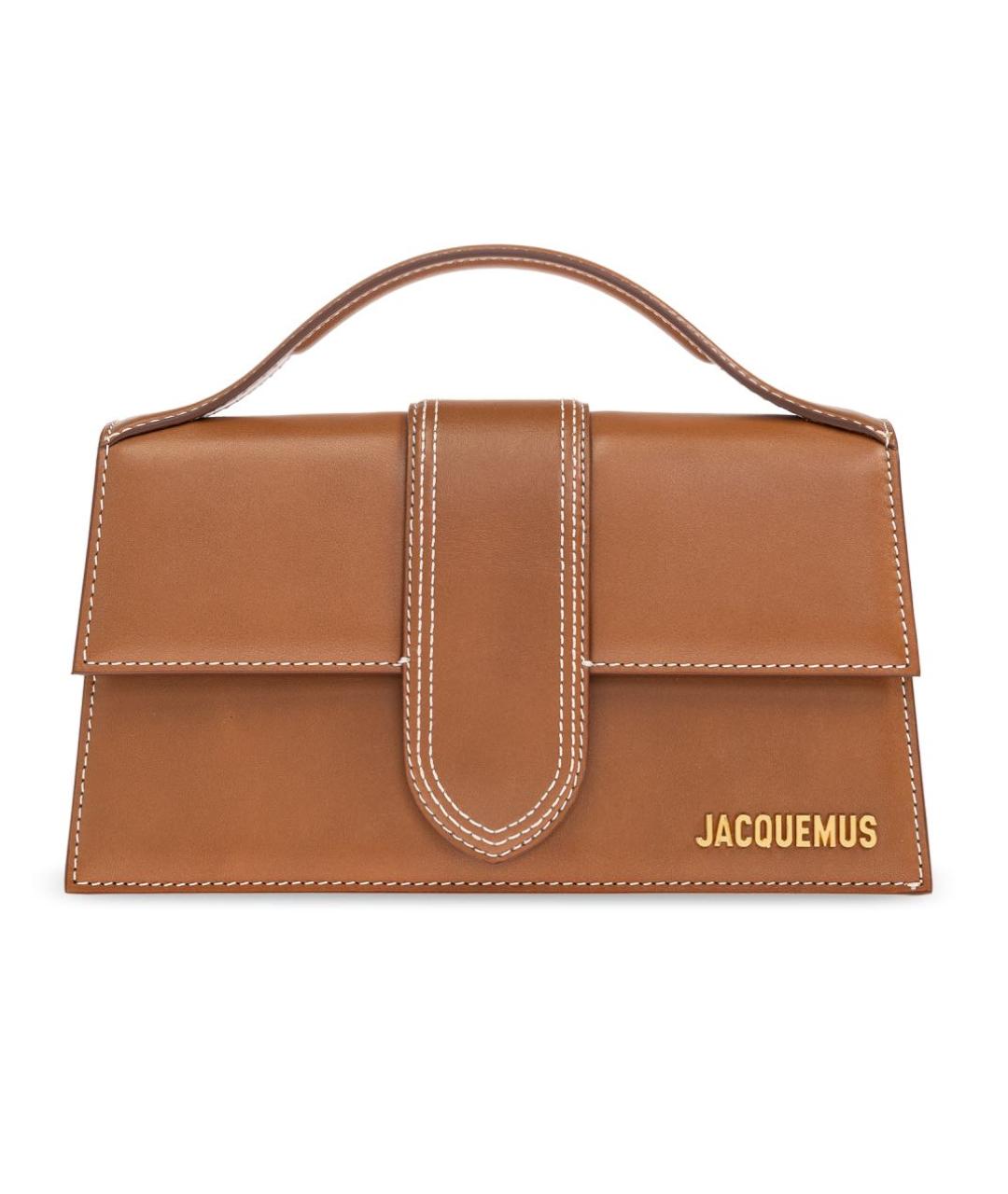JACQUEMUS Коричневая кожаная сумка через плечо, фото 5