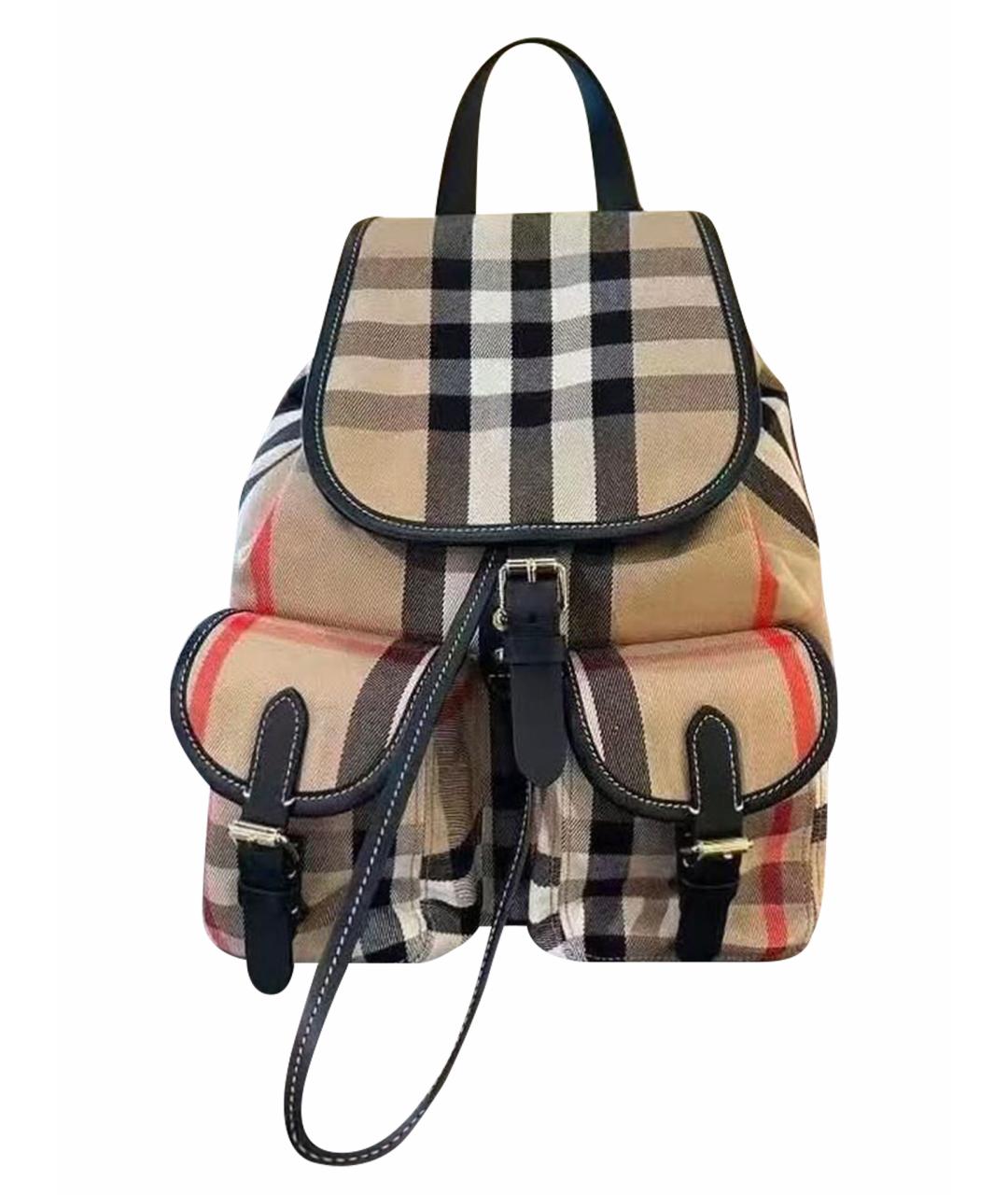 BURBERRY Бежевый тканевый рюкзак, фото 6