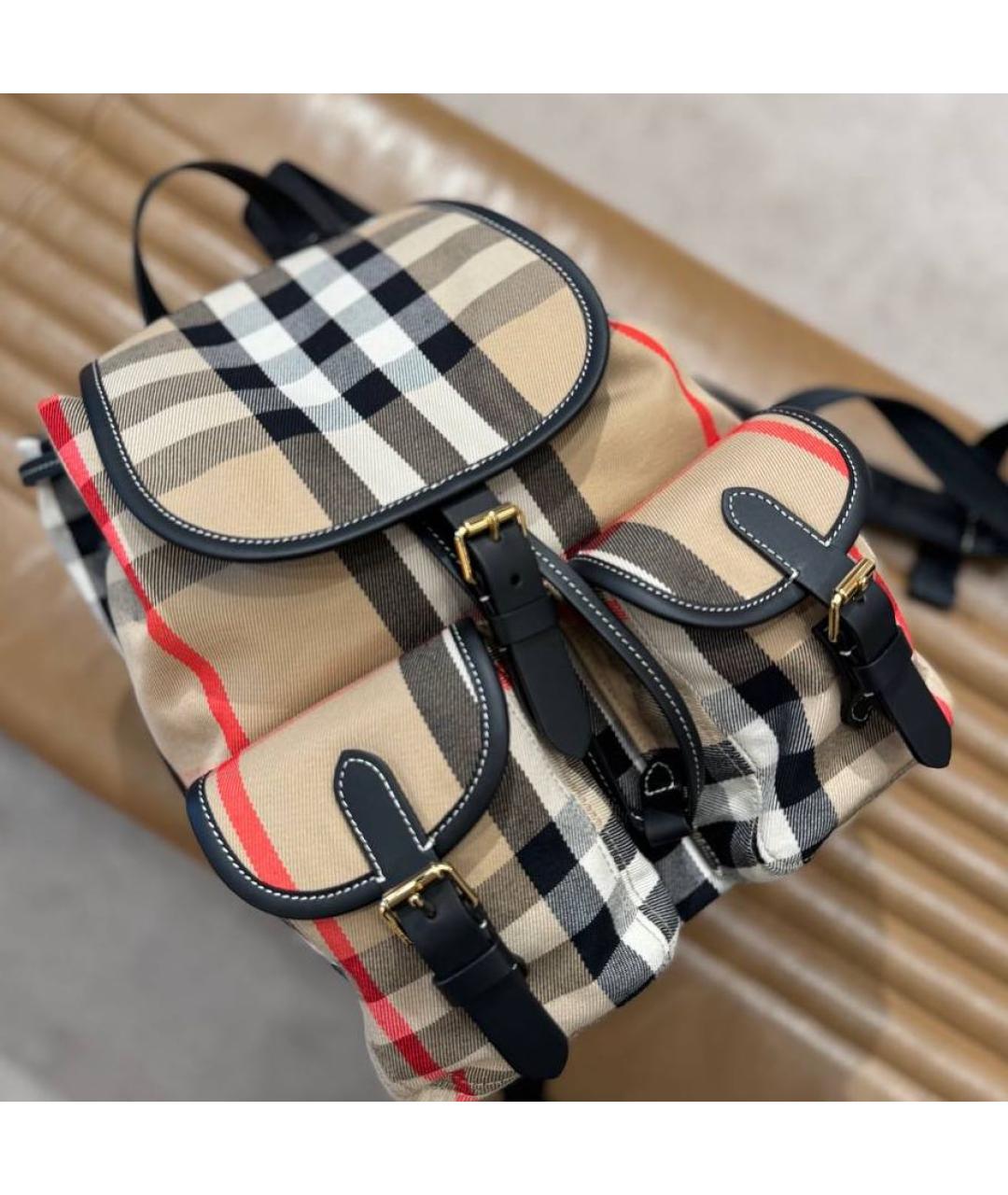 BURBERRY Бежевый тканевый рюкзак, фото 2