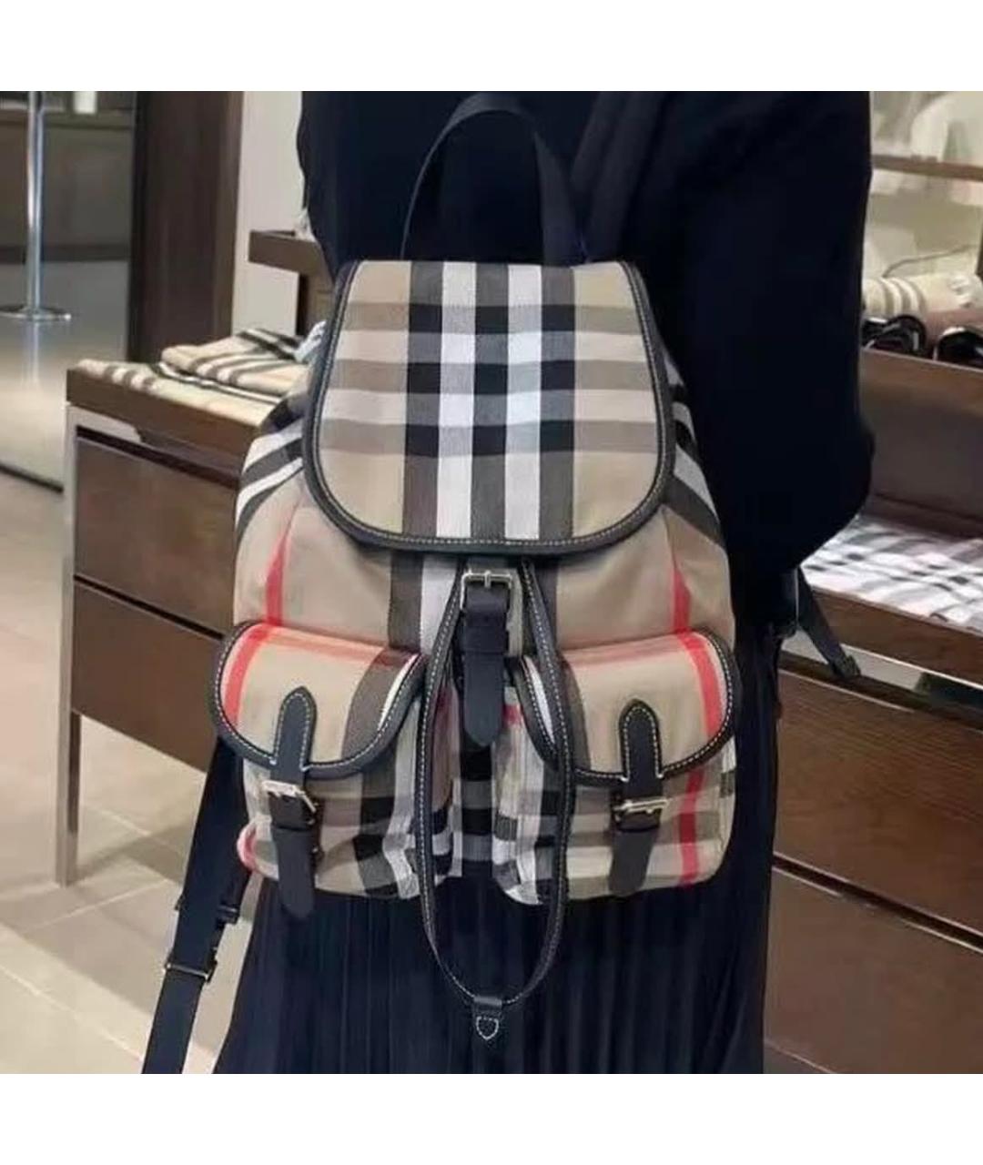 BURBERRY Бежевый тканевый рюкзак, фото 5