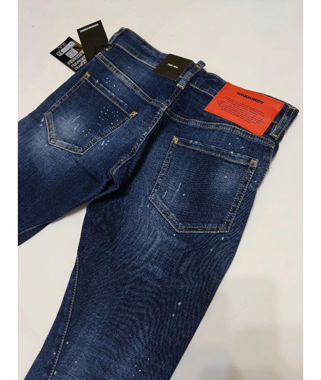 DSQUARED2 Темно-синие хлопковые детские джинсы, фото 5