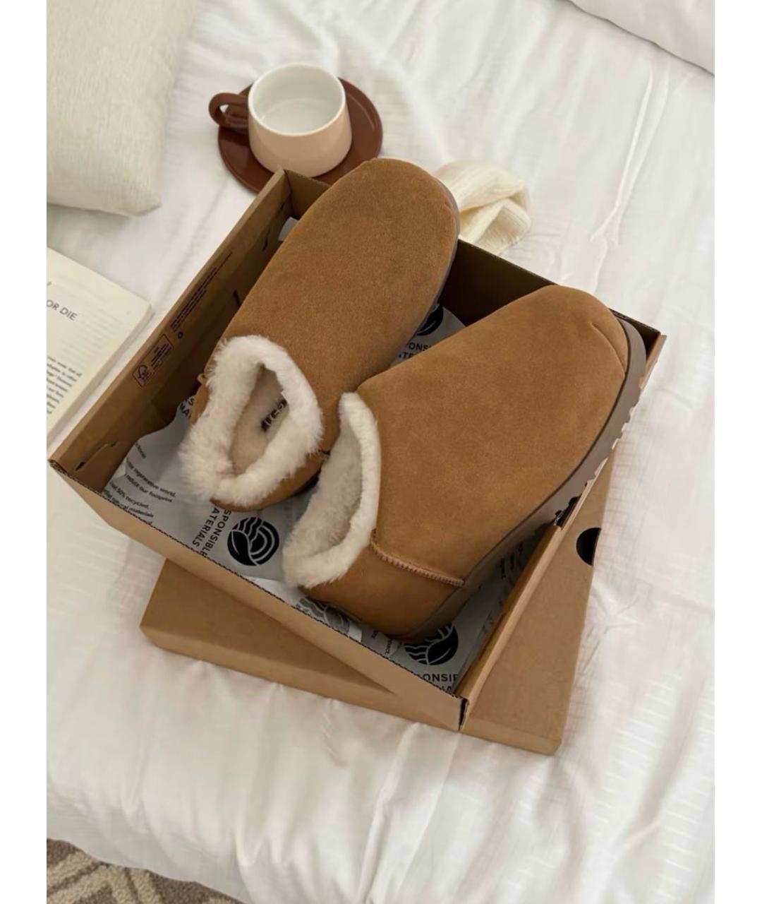UGG AUSTRALIA Коричневые замшевые сабо, фото 6