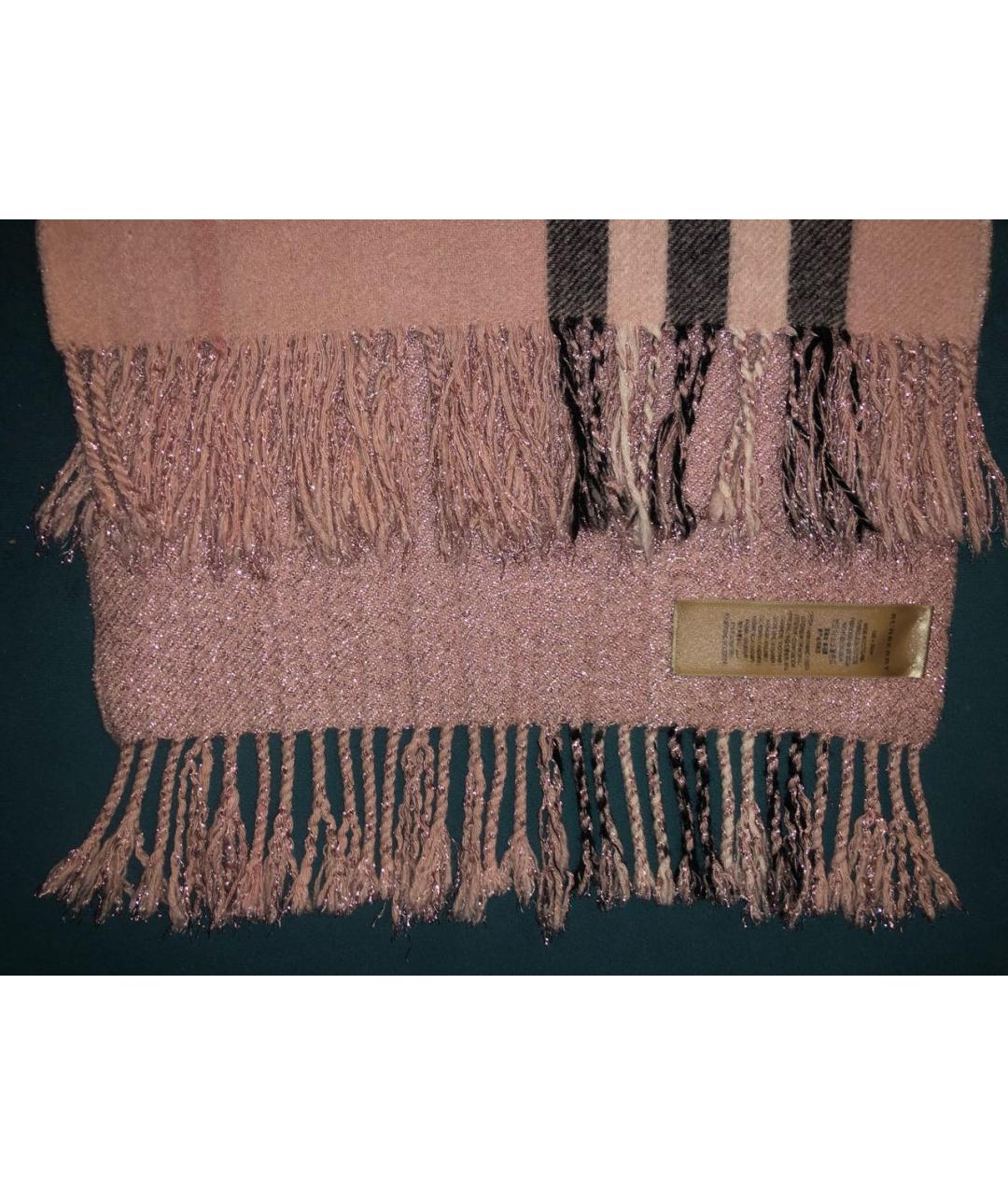 BURBERRY Розовый кашемировый шарф, фото 3