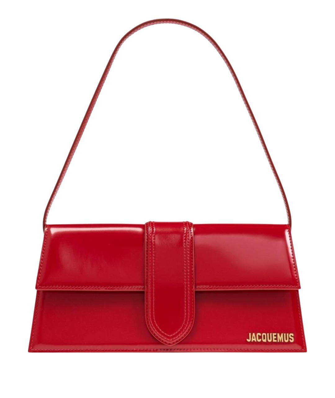 JACQUEMUS Красная кожаная сумка через плечо, фото 1