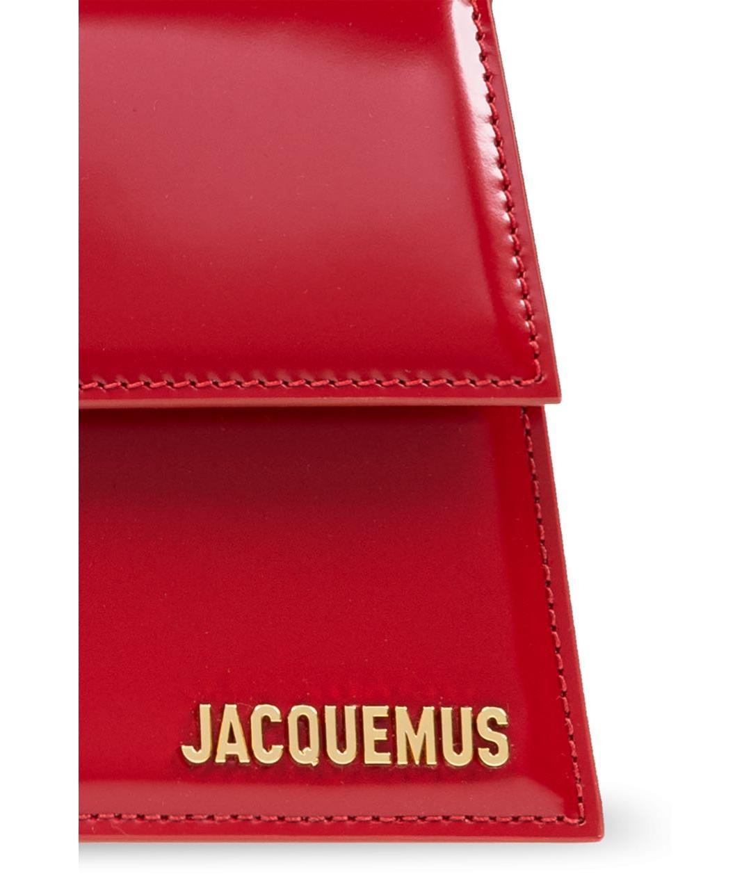 JACQUEMUS Красная кожаная сумка через плечо, фото 4