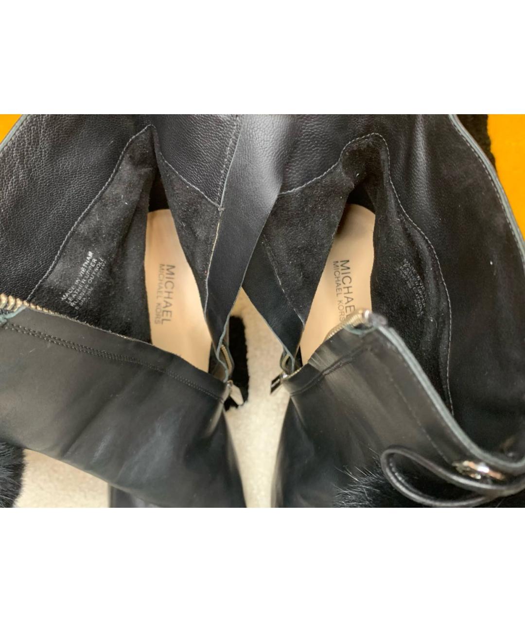 MICHAEL MICHAEL KORS Черные кожаные ботильоны, фото 6
