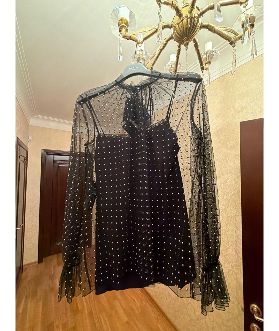 PRADA Черная сетчатая блузы, фото 6