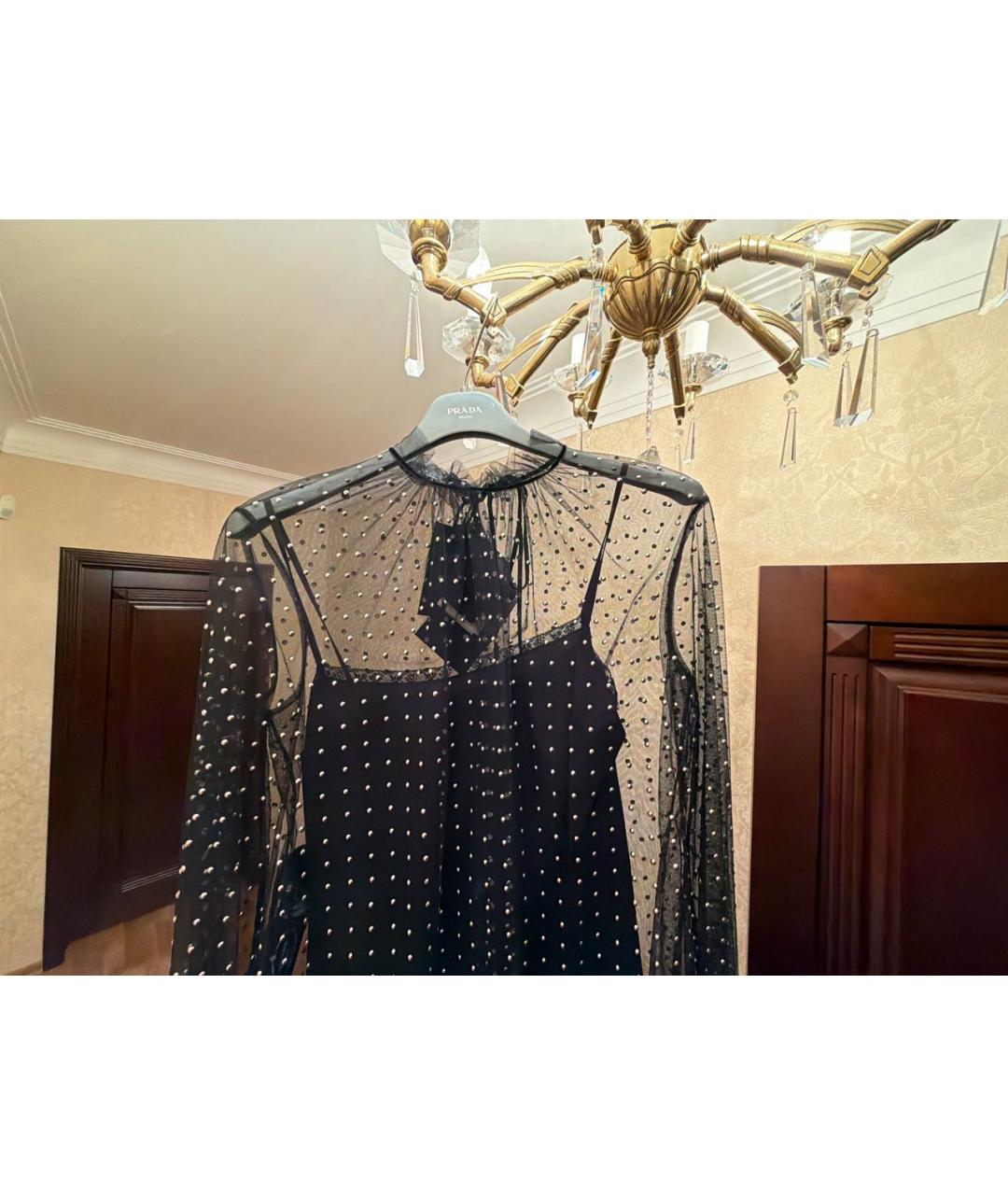 PRADA Черная сетчатая блузы, фото 7