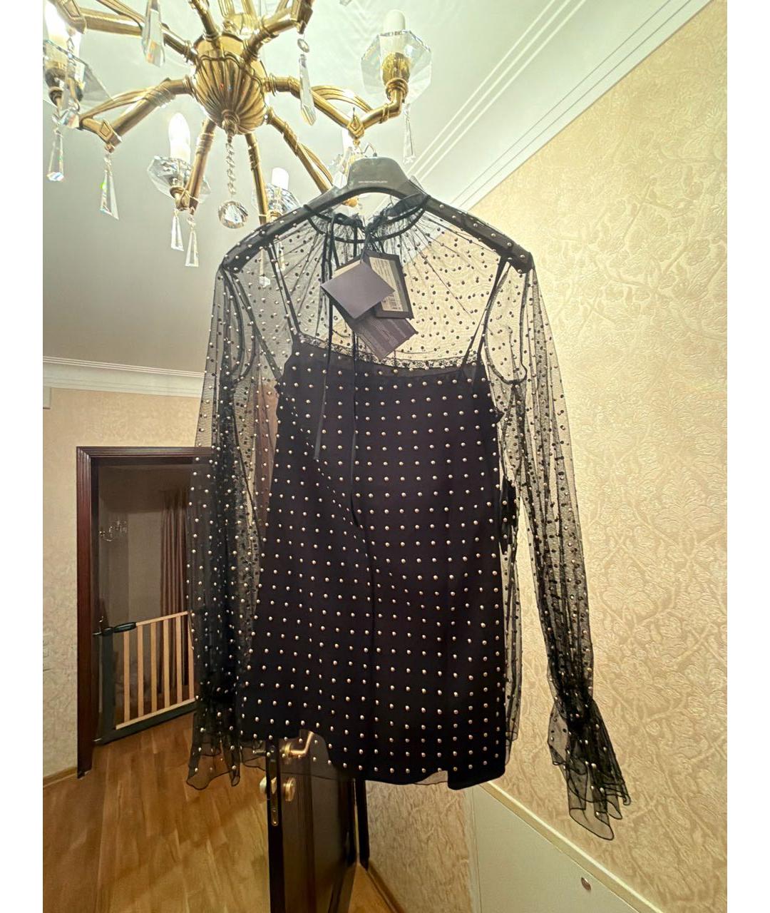 PRADA Черная сетчатая блузы, фото 5