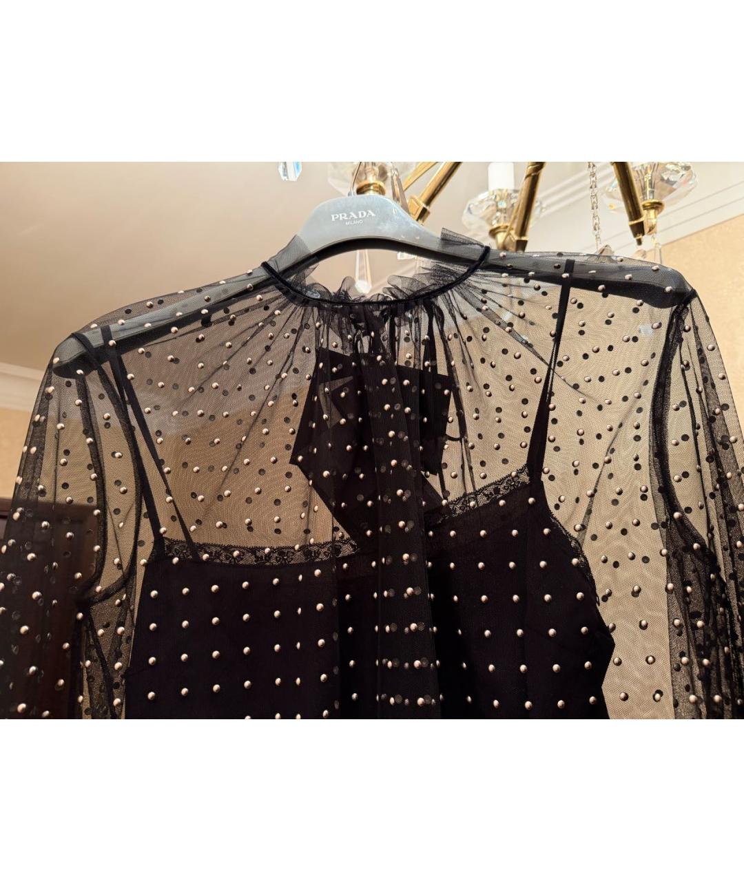 PRADA Черная сетчатая блузы, фото 3