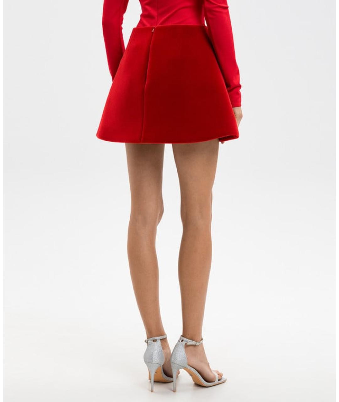 DAVID KOMA Красная юбка мини, фото 4