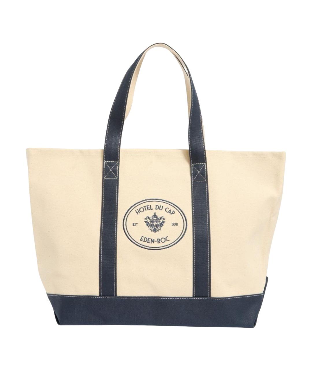 SPORTY AND RICH Бежевая хлопковая сумка с короткими ручками, фото 1