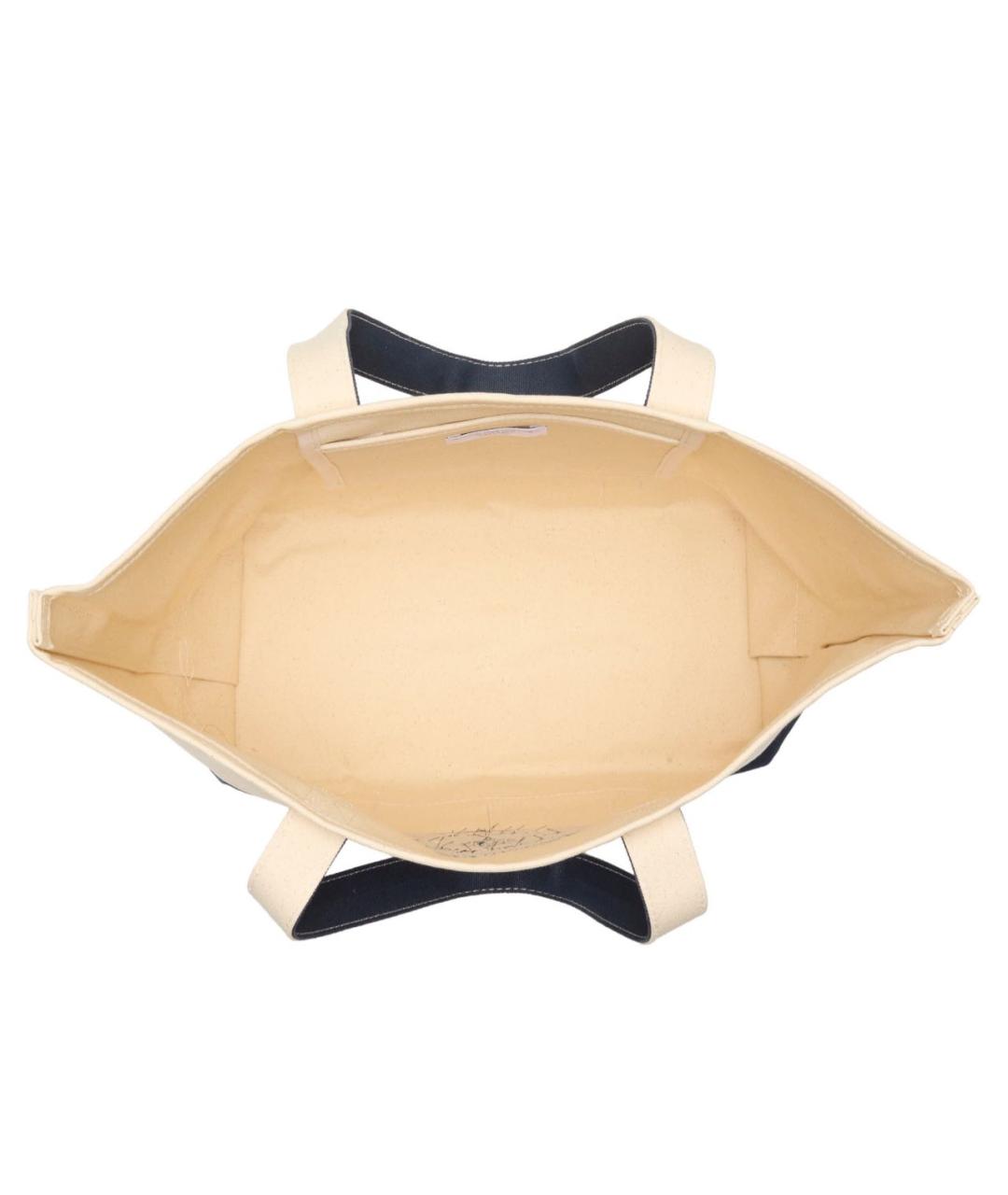 SPORTY AND RICH Бежевая хлопковая сумка с короткими ручками, фото 4