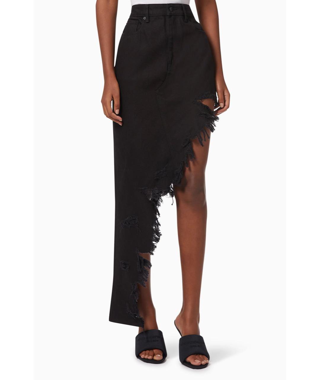 ALEXANDER WANG Черная хлопковая юбка мини, фото 4