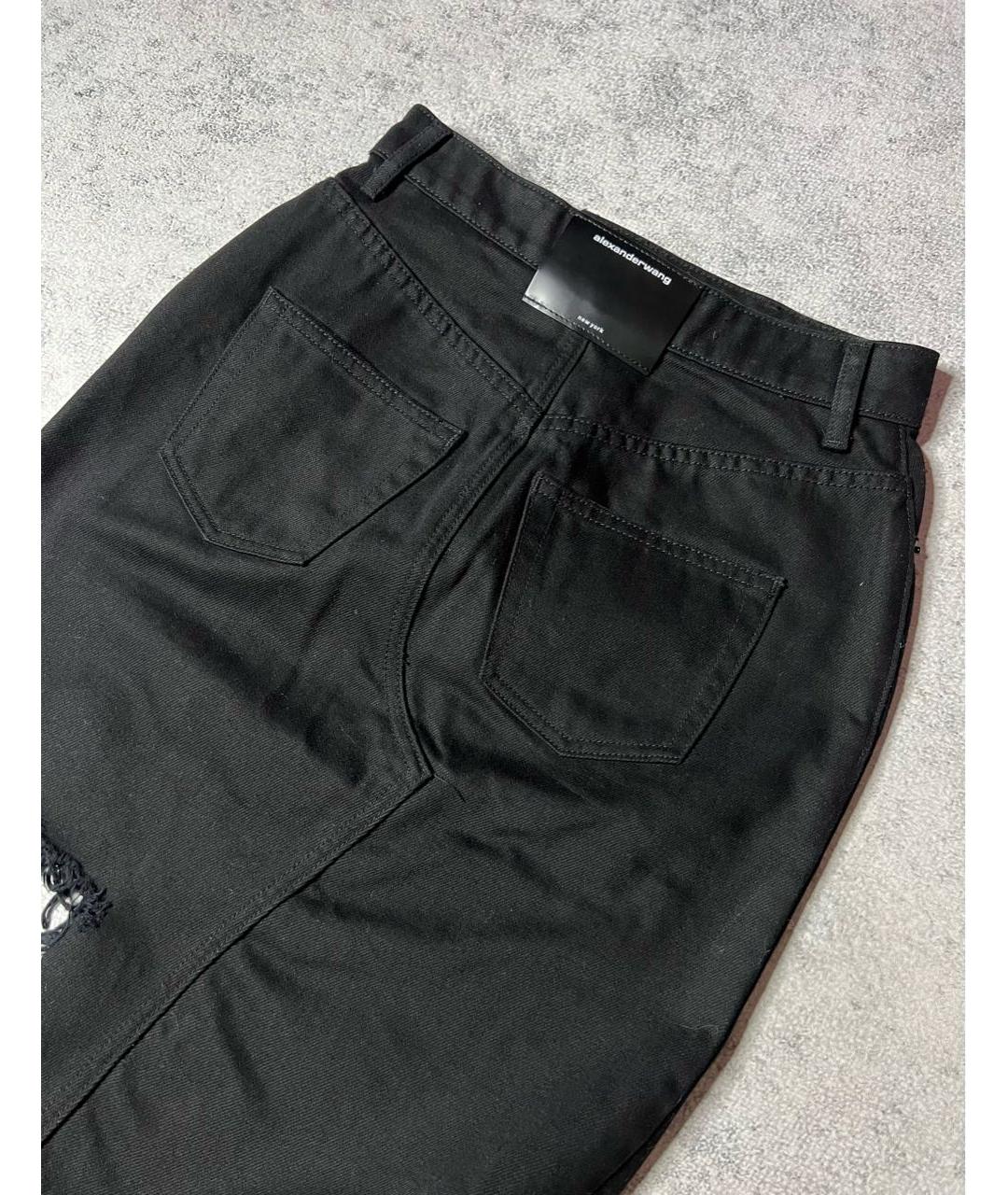 ALEXANDER WANG Черная хлопковая юбка мини, фото 7