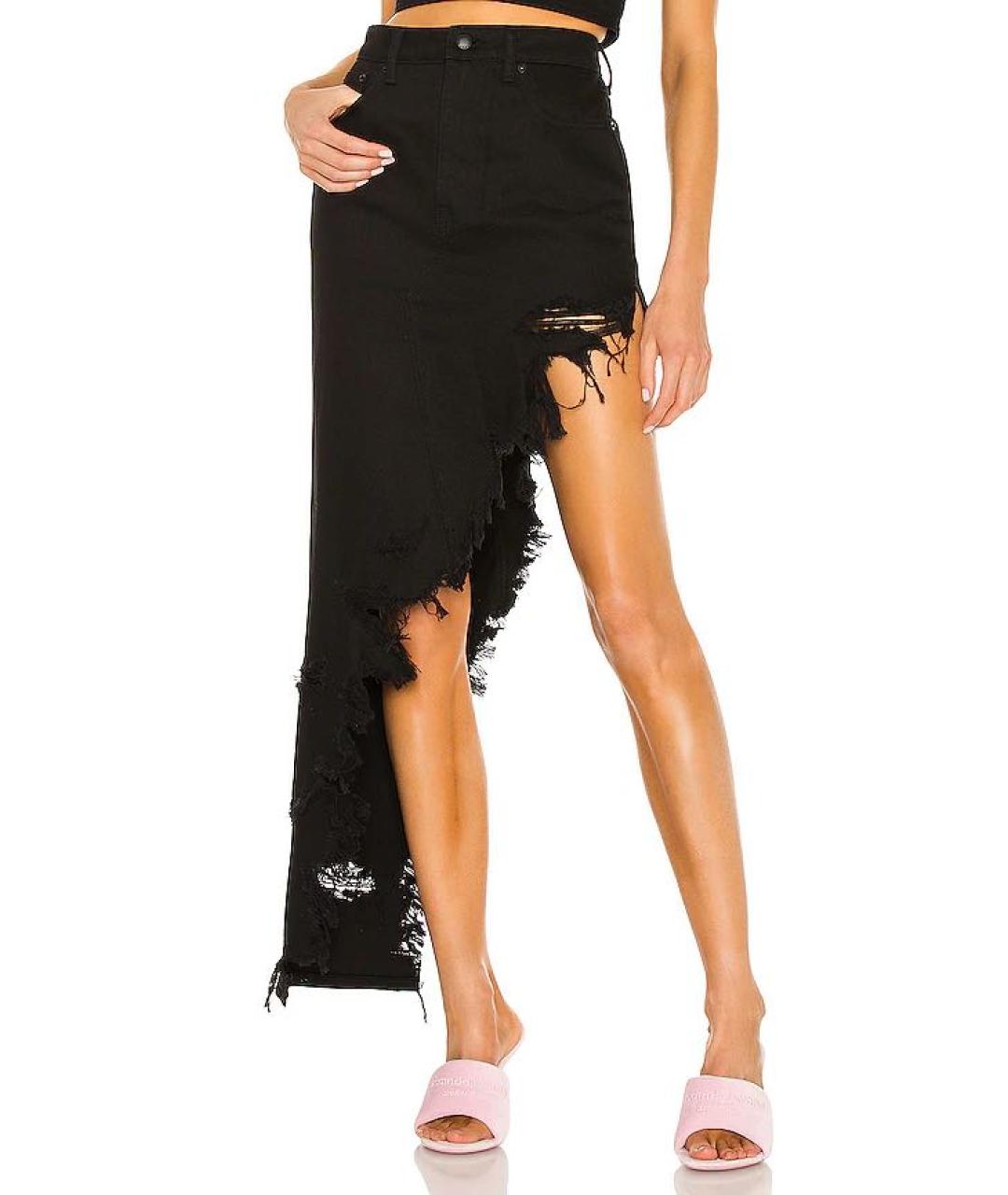 ALEXANDER WANG Черная хлопковая юбка мини, фото 6