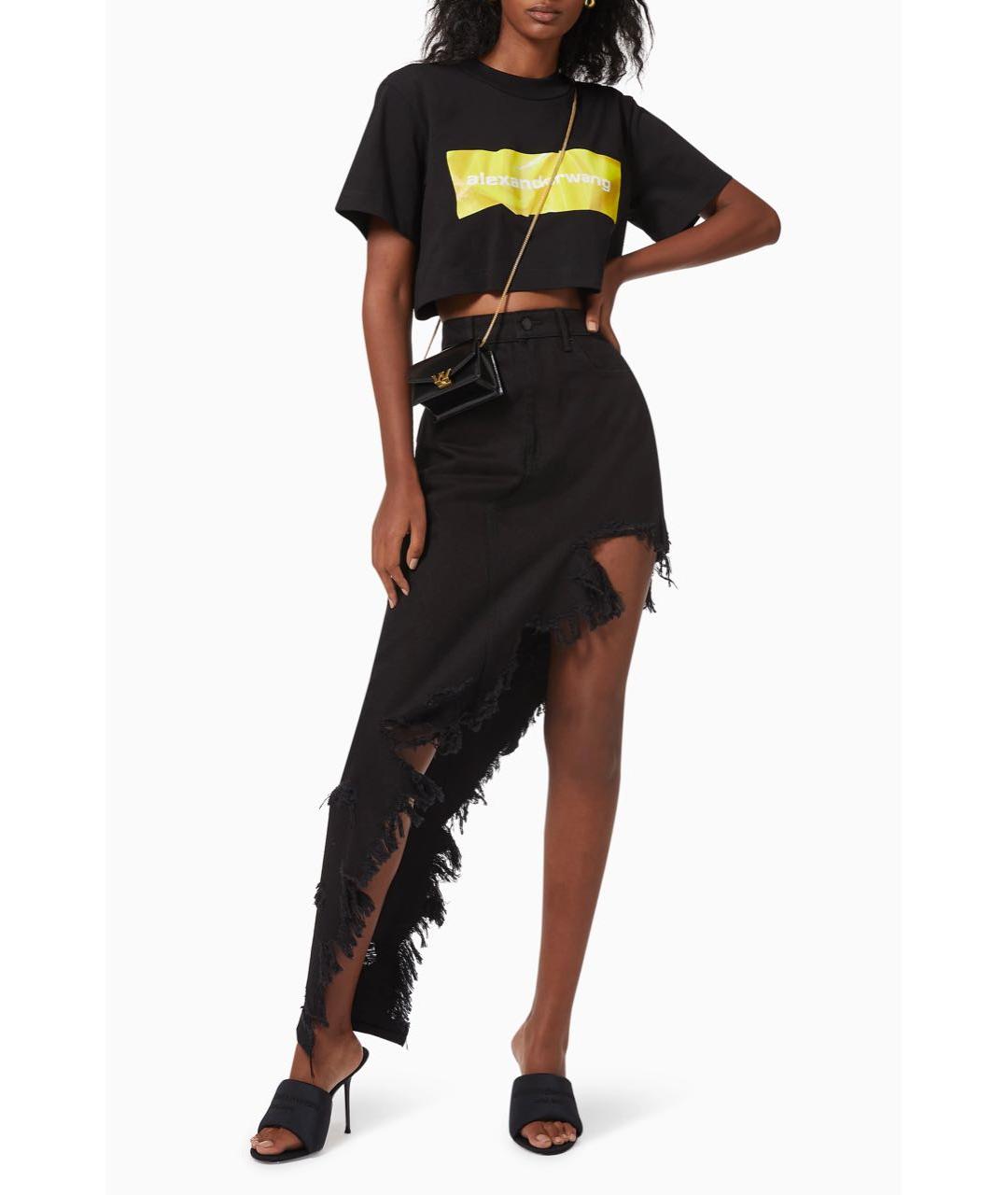 ALEXANDER WANG Черная хлопковая юбка мини, фото 2