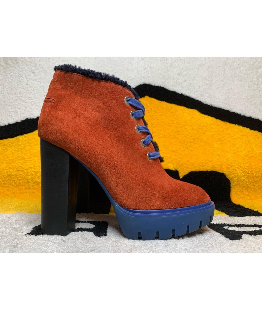 KENZO Оранжевое замшевые ботильоны, фото 9