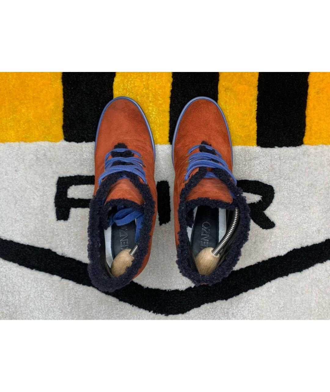 KENZO Оранжевое замшевые ботильоны, фото 3