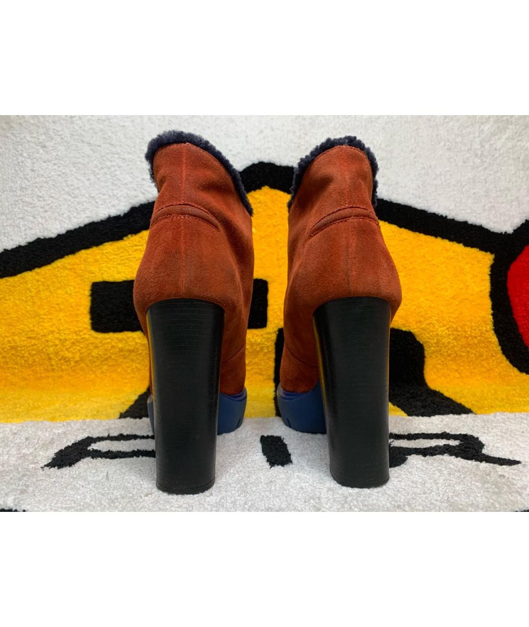 KENZO Оранжевое замшевые ботильоны, фото 4