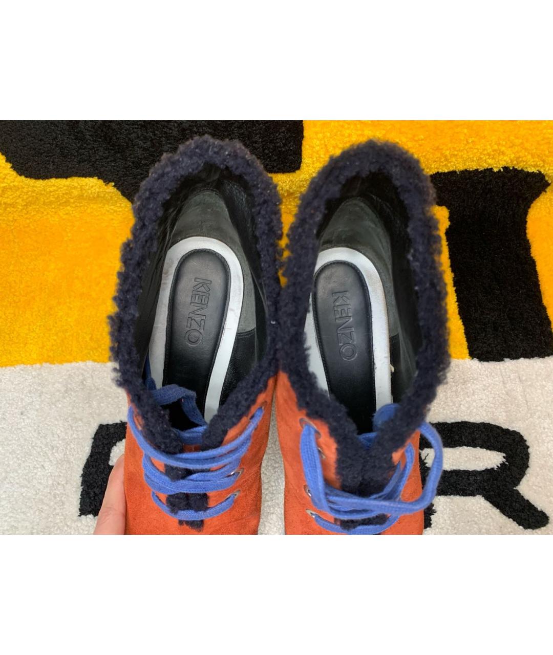 KENZO Оранжевое замшевые ботильоны, фото 6