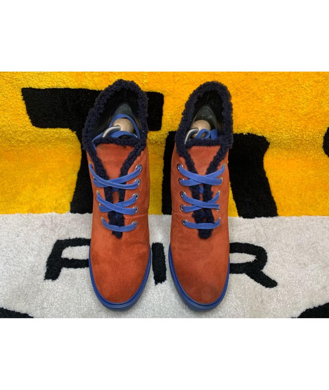 KENZO Оранжевое замшевые ботильоны, фото 2
