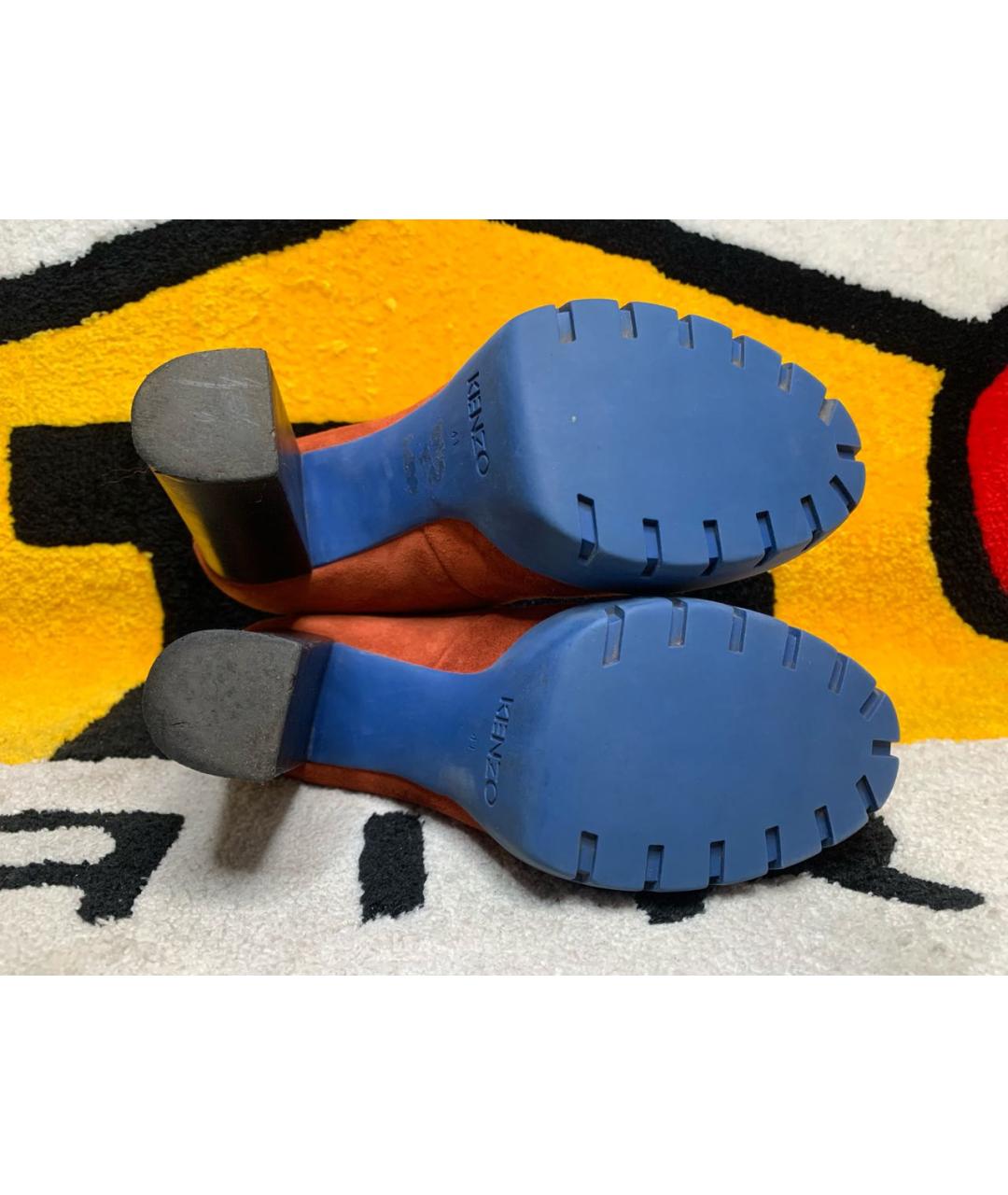 KENZO Оранжевое замшевые ботильоны, фото 8