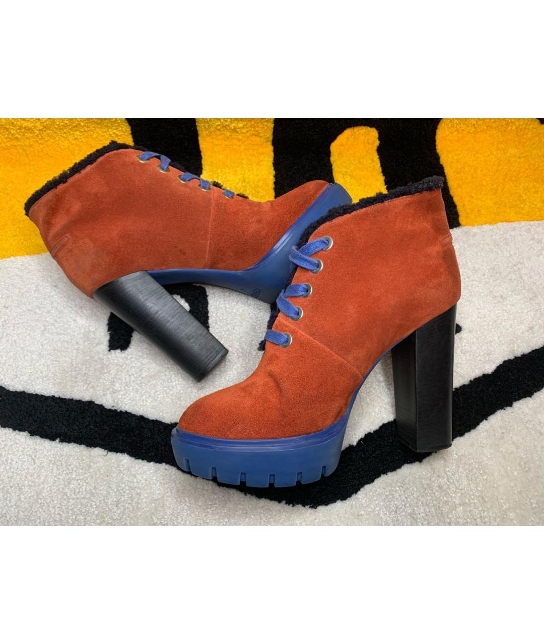 KENZO Оранжевое замшевые ботильоны, фото 5