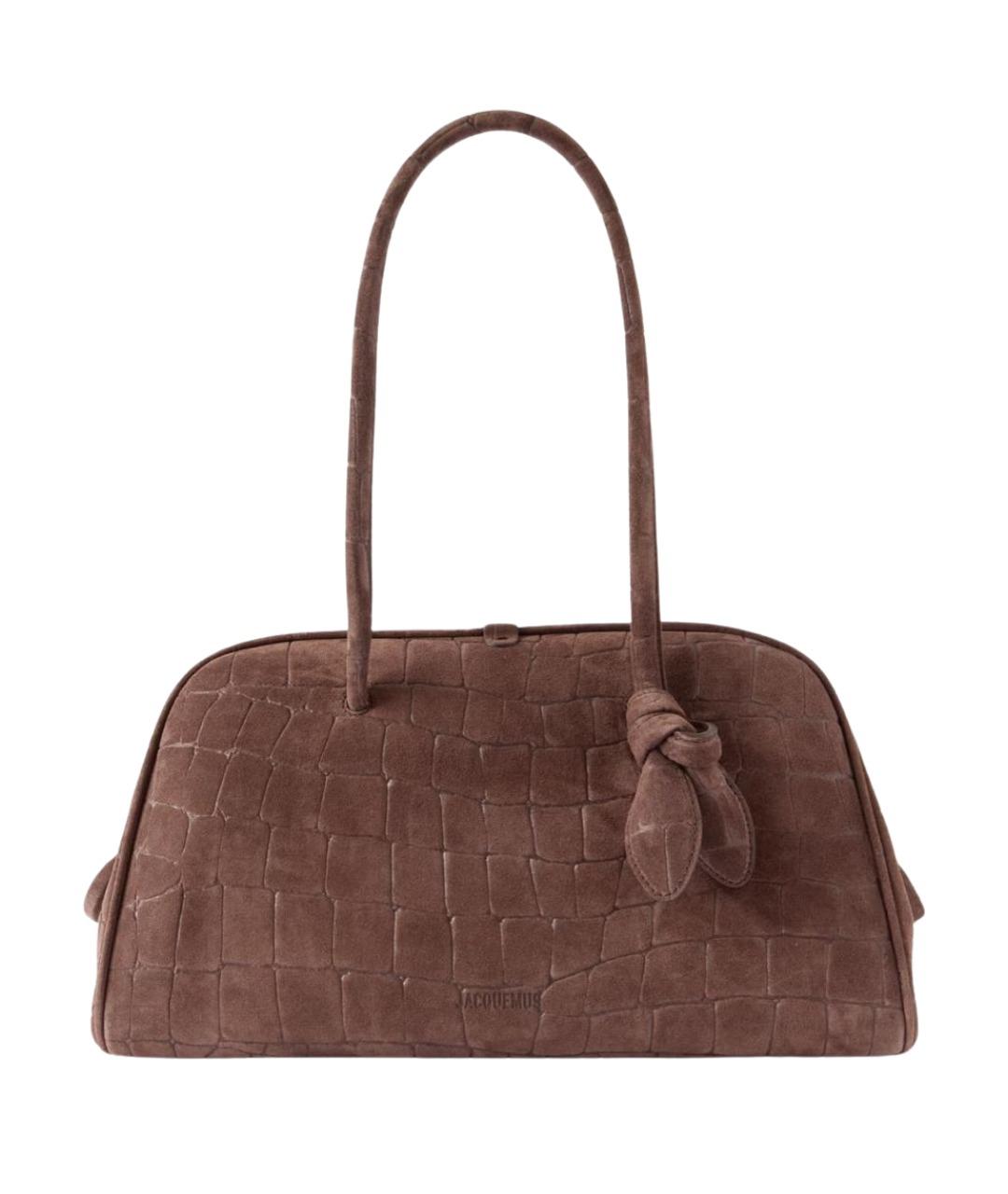 JACQUEMUS Коричневая замшевая сумка через плечо, фото 1