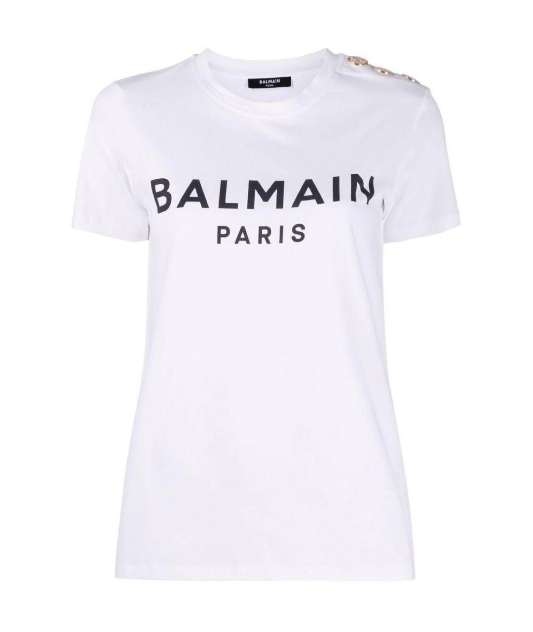 BALMAIN Белая хлопковая футболка, фото 9