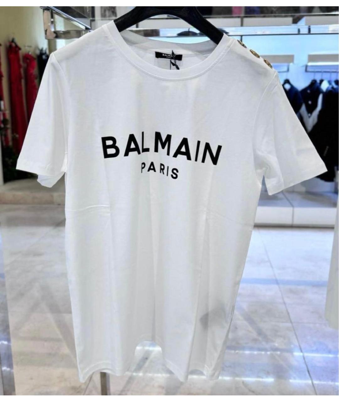 BALMAIN Белая хлопковая футболка, фото 7