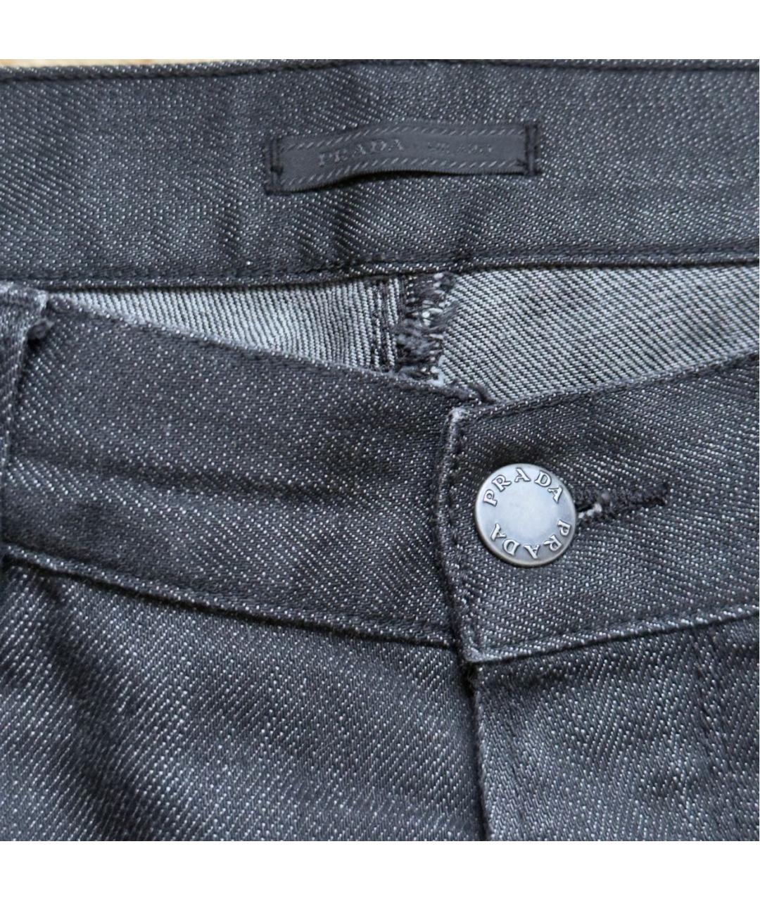 PRADA Черные хлопковые прямые джинсы, фото 5