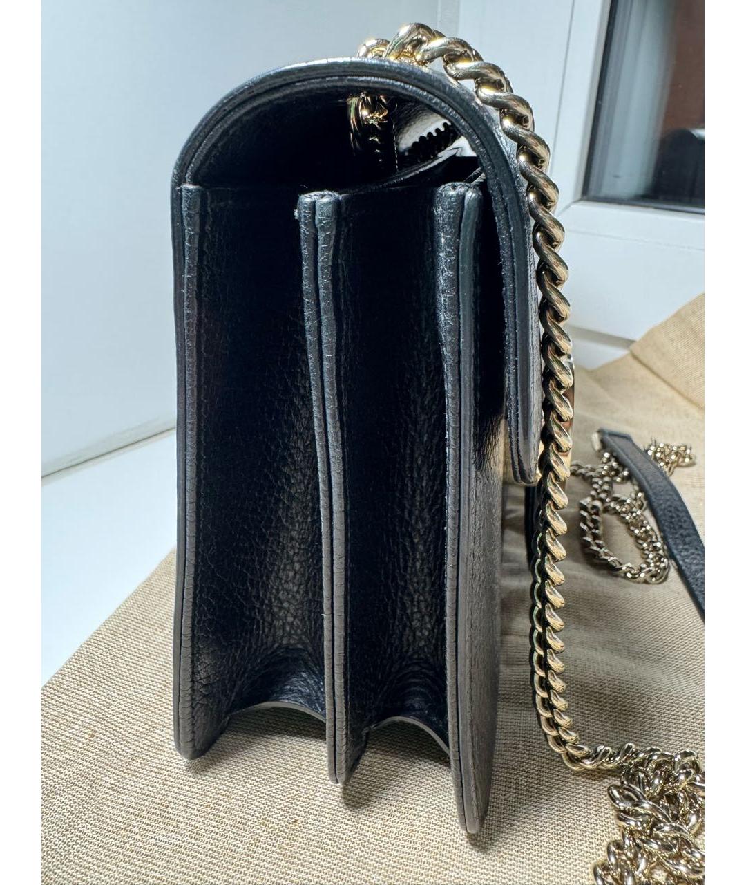 GUCCI Черная кожаная сумка через плечо, фото 3