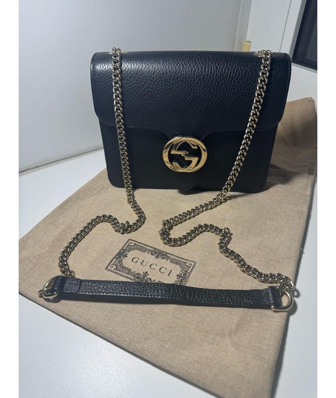 GUCCI Черная кожаная сумка через плечо, фото 8